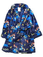 Sonic the Hedgehog Boys Plush Blue Bath Robe House Coat Size 4