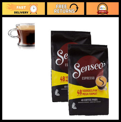 Dark Roast Espresso Coffee Pods - 96 Count (2 Packs) - Strong Flavor & Rich Crem