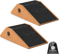 Squat Wedge Block Cork 2 Pack - Non Slip Heel Elevated Wedge and Calf Raise Bloc