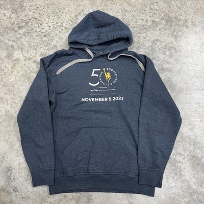 NYC Marathon Hoodie Sweatshirt Mens Large Blue TCS 2023 Pullover Fleece