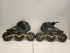 PASENDI Professional Speed Skates Shoes 3 Wheels 3X125MM Big Carbon Fiber Sz 46