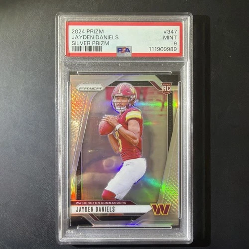 2024 Panini Prizm Silver Jayden Daniels #347 PSA 9 Washington Commanders