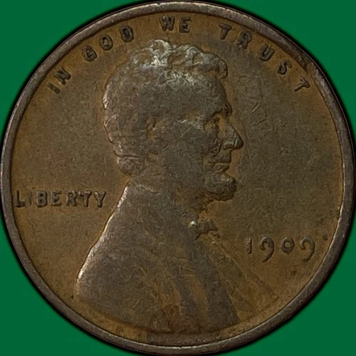 1909-VDB Lincoln Wheat Cent Very Fine VF Coin #33724