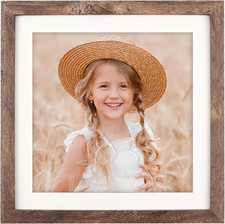 10X10 Picture Frame Wood Display Picture 8X8 with Mat or 10X10 without Mat Distr