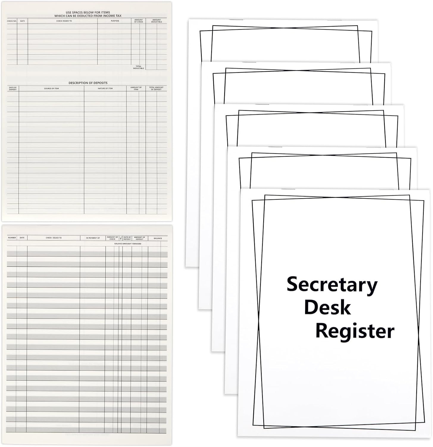 как выглядит 5 Pieces Checkbook Transaction Register 6.4 8.25Inch Secretary Deskbook Check фото