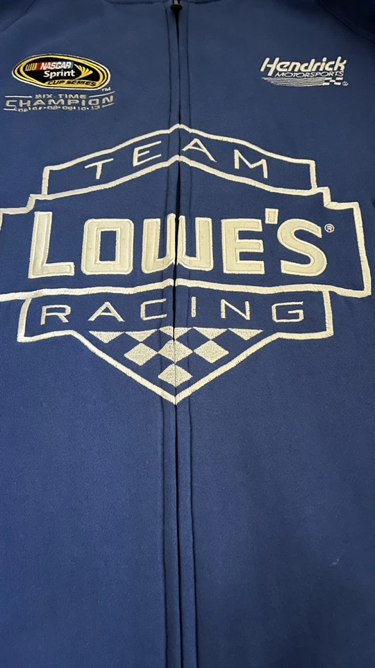 Moletom com capuz Chase Authentics Jimmie Johnson masculino L zíper completo NASCAR Lowe’s Racing - Imagem 3 de 4