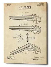 Epic Graffiti "Shotgun Blueprint Patent Parchment" Giclee Canvas Wall Art