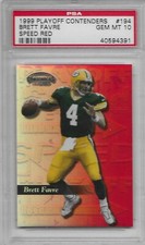 1999 Brett Favre PSA 10 Playoff Contenders SPEED RED POP 1 SERIAL #89/100