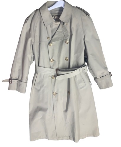 Iconic Vintage Detective Trench Coat Duster Brooks Bros Wool Lined Made USA 40 R - Picture 16 of 19