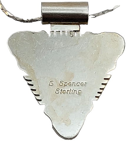 Collar colgante de plata esterlina de 19" de piedra preciosa de piedra preciosa de lapislázuli firmado navajo por Gary Spencer - Imagen 3 de 3