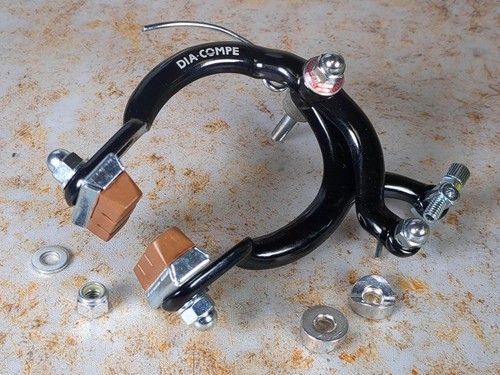 Pinza de freno trasera Dia-Compe MX890 Old School BMX con pastillas MX1000 marrón - Imagen 2 de 15