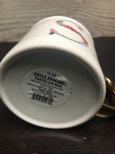OPAL HOUSE INITIAL COFFE CUP FLORAL LETTER WITH GOLDEN HANDLE CHOOSE YOURS!! - Picture 24 of 35