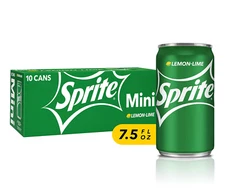Sprite Lemon Lime Mini Soda Pop Soft Drink, 7.5 fl oz, 20 Pack Cans
