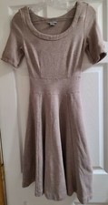 H&M Women's Beige Short Sleeve Simple Short Sleeve A Line Dress Extra Small Knit