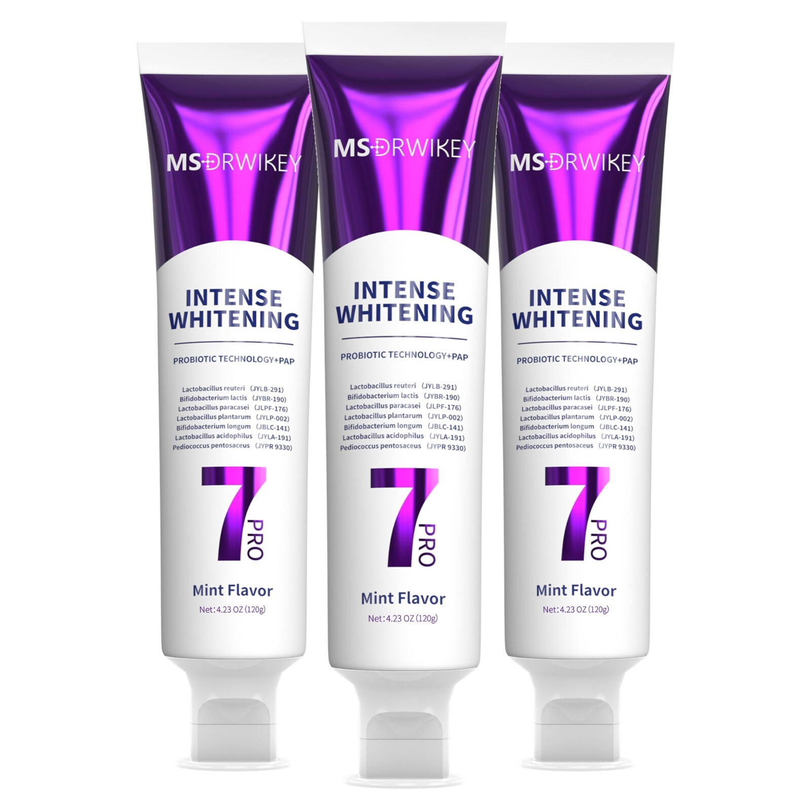 MSDRWIKEY 7-Pro Toothpaste with 7 Probiotics Powerful Whitening - 4.23 oz