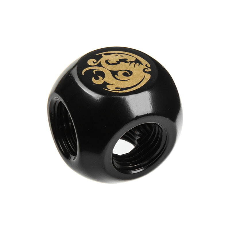 Bitspower International Adapter Q-Splitter 5x G1/4 Zoll IG nero matt BP-MBFMB