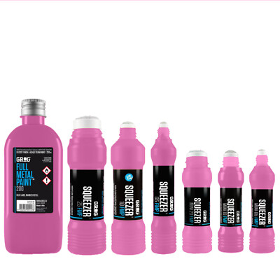 Grog Full Metal Paint Marker Range - Permanent Opaque Gloss Squeezer Drip Pen