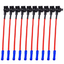 10 Add on A Circuit Device Fuse Tap Dual Protect Adapter ATM Low Profile Blade 