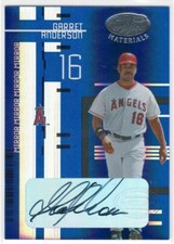 2005 Leaf Certified Garret Anderson Mirror Blue SSP Autograph Card  #'d /5