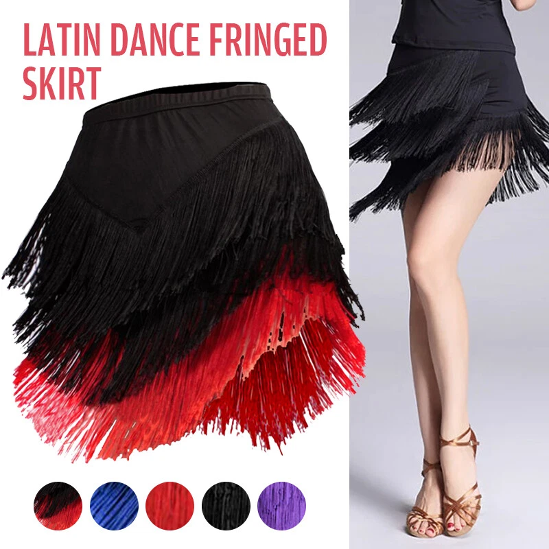 Women Ladies Party Ballroom Latin Tango Salsa Dance Dress Fringes