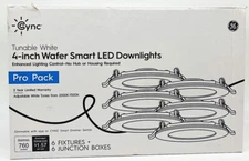 (case of 6) GE Lighting Cync Pro Pack 4 inch wafer Smart LED Downlights,
