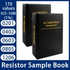 SMD Resistor Kit Book Assortment 0201 0402 0603 0805 1206 1% SMT 170Value 0R-10M