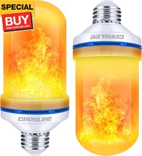 LED Flame Light Bulbs, 4 Modes Flickering Light Bulbs, E26 Base Fire Flame Bulb 