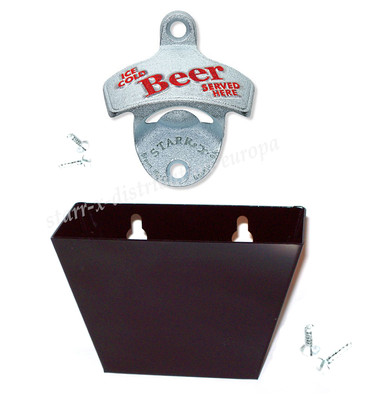ICE COLD BEER STARR X Wandflaschenöffner Set 70er Metall Kronkorkenfänger USA 