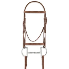 Pessoa PRO Fancy Stitched Raised Padded Leather Bridle with Laced Reins