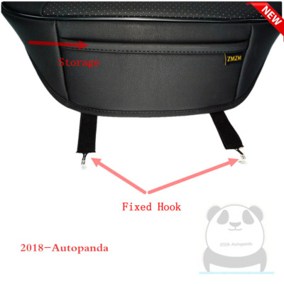 1-Piece Black PU Leather 3D Full Surround Car Seat Cover Protector - 53x54cm, Bamboo Charcoal
