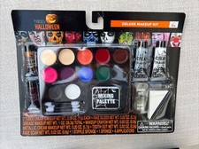 Halloween Deluxe Makeup Kit Set - Cream Face Paint Grease Fake Blood Cosplay NEW