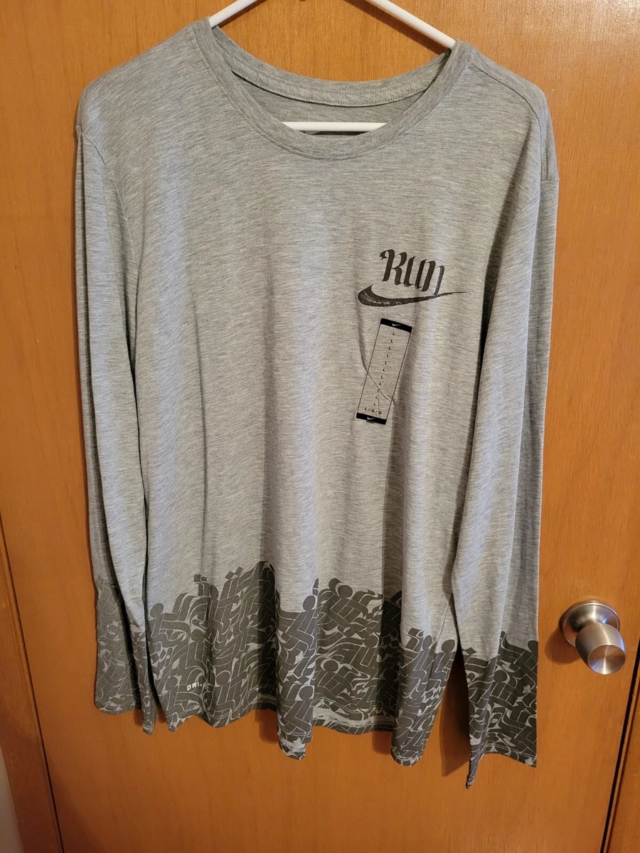 Nike Rostarr Men&#039;s Long Sleeve Shirt Gray Size Large | eBay