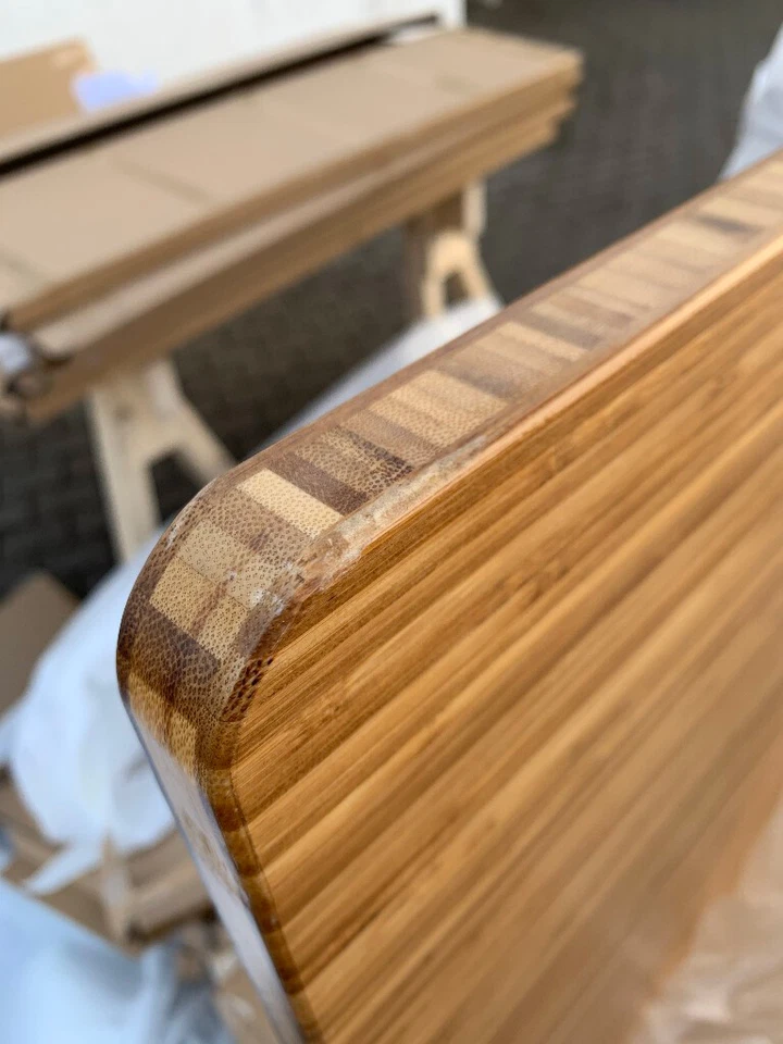 Tischplatte Holzplatte Bambus Farbton Karamell, lackiert, 160/180x80 cm, B-Ware  - Bild 3 von 4