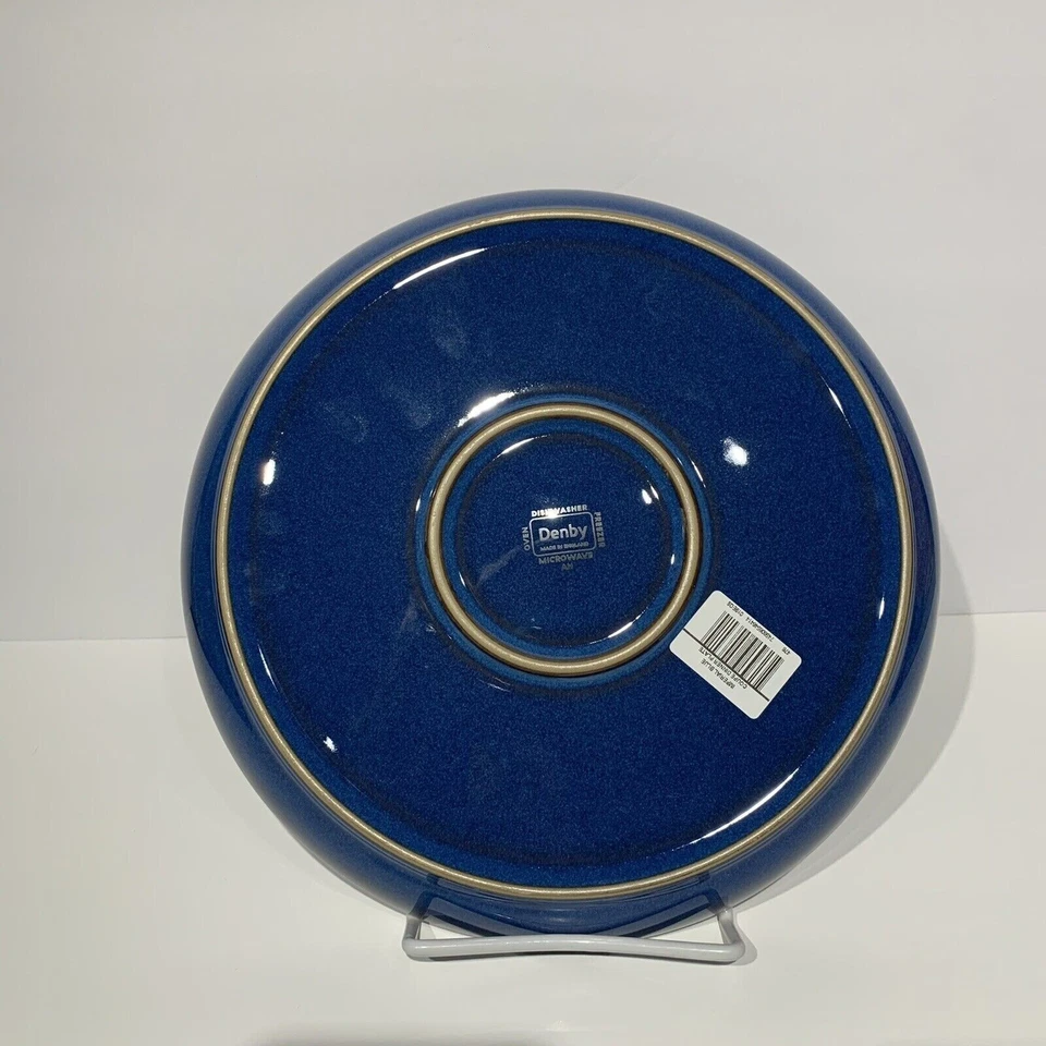 Denby England Imperial Blue Coupe Dinner Plate 10.25” Blue Brown Set of 2 - NWT - Image 2 of 4