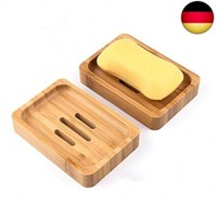 2 StüCk NatüRliche HöLzerne Bambus Seifenschale Holz Dusche Handgefertigte Seife