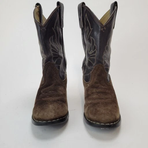 Masterson Boot Co. Botas Vaqueras Occidentales Marrón Gamuza Bordada Juvenil Talla 12.5M Foto 3 de 4