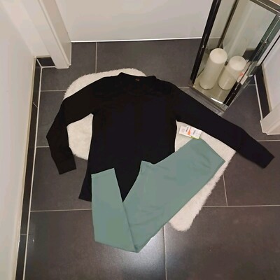 Neu Set Outfit Tchibo TCM gr L 42 44 Sporthose Pogeone Sportpulli schwarz Top