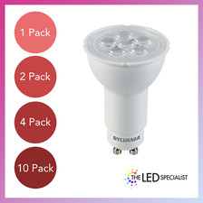 Image of Sylvania 4.2W 3000k Warm White LED bulbs 74mm x 50mm GU10 long neck