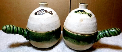 Unbranded~Vintage Japanese Hand Made Stoneware Teacups With Lids - Image 1 of 4