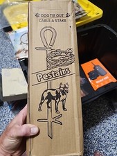 Pestairs 30 Ft Dog Tie Out Cable and Stake - Heavy Dog Yard Leash and Stake for