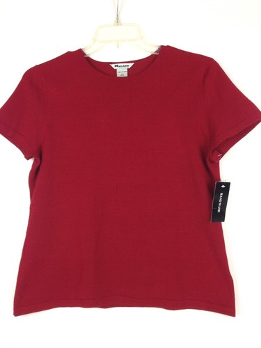 NEW Nygard Women’s Pullover Top SS Silk Blend Red PL (14-18)