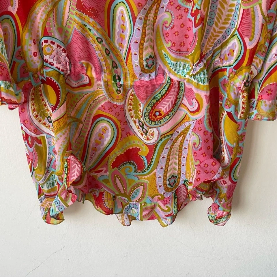 Vestido Moda Internacional Mujer Estampado Paisley Seda Transparente Natación Encubrimiento Talla Med Foto 4 de 4