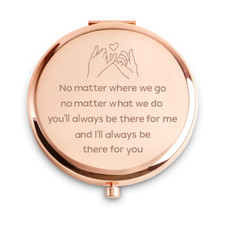 Friendship Gifts for Women Girls, Personalized Engraved Compact Mirrors Basket S