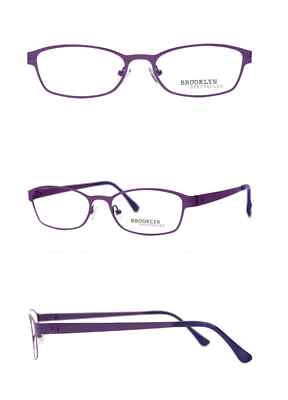 Brooklyn spectacles Linden 103 Purple Oval Metal Eyeglasses Frame 53-18-145