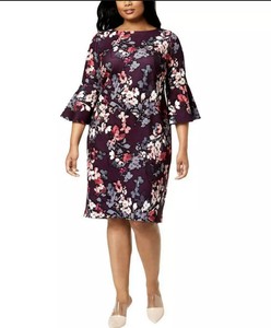 calvin klein purple floral dress