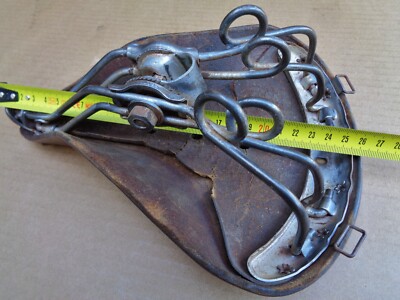 Ancienne selle vélo ville cuir marron FRANCEIX N° 4 vélo vintage