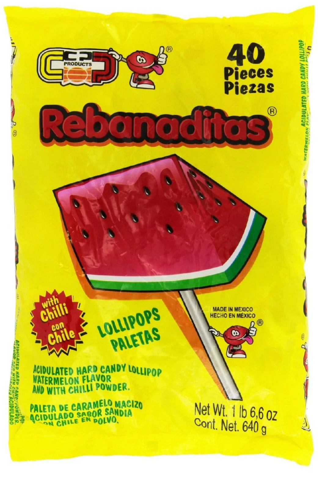 REBANADITOS LOLLIPOPS - SANDIA With CHILLI 40CT
