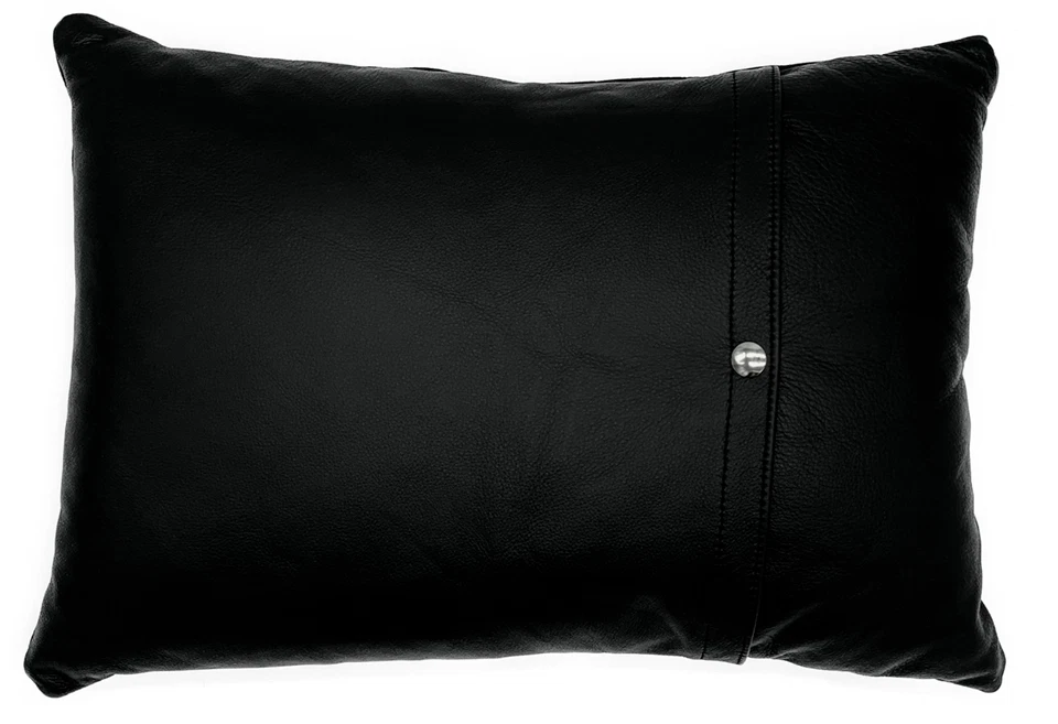 Authentic Leather Texas Flag Lumbar Pillow Cover Only Or With Cushion Couch - Image 3 of 3