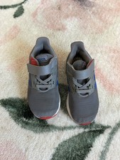 Adidas Kids Falcon Gray and Red Sneakers
