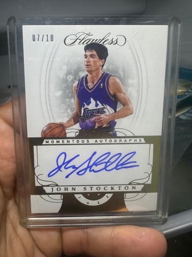 2017-18 Panini Flawless John Stockton Momentous Auto /10 Autograph 07/10 HOF